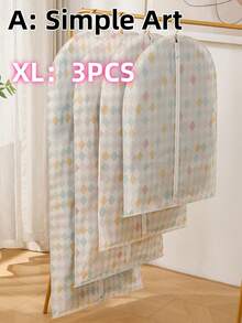 5件/1件 衣物防尘罩，衣服袋，西装罩，收纳袋，衣柜防尘罩，外套罩，适用于存放，婚纱防尘罩，防水收纳袋 - 彩色 - 查看 23