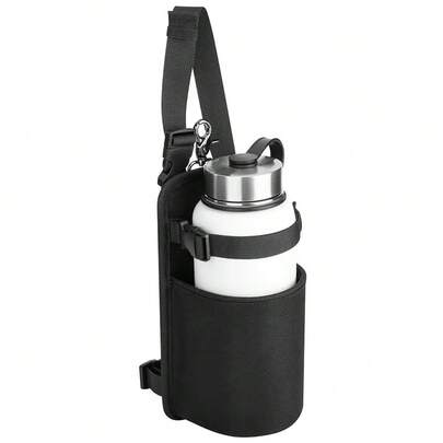 Xxerciz Water Bottle Holder For Horse Saddle, Nylon Water Bottle Carrier Bag With Metal Clip And Handle Strap For English Western Saddles