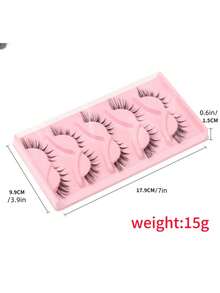 LIMEIKAI 5 Paar D-gekräuselte rosa Katzenaugen-Wimpern, lange Wimpern im Katzenaugen-Make-up-Stil, schlanke Wimpern, wiederverwendbar - Katzenaugen Wimpern - Übersicht 2