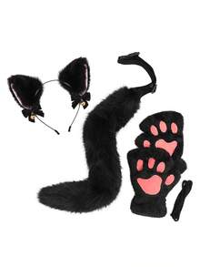 Cat Ear Headband, Sexy Accessories, Cute Bell Set, Cosplay Cat Paw Gloves, Plush Bow Tie Tail Decorations, Props