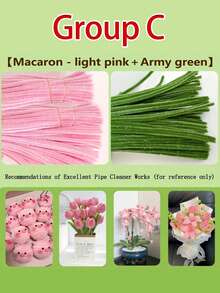 100/200 pièces de bâtonnets moelleux colorés, 2 couleurs différentes, convenant aux arts et artisanat, décorations DIY créatives, idéal pour faire des animaux, des fleurs et des décorations de fête - Multicolore - Voir 10