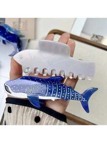 1 pièce Pince à cheveux en acrylique en forme de requin, baleine, animal marin. Cadeau de nouveauté unique, convient pour la Saint-Valentin. Accessoire pour cheveux de la série océanique. Élégantes pinces à cheveux mode pour femmes - Multicolore - Voir 8
