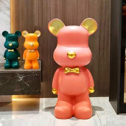 28cm Runaway Bear Piggy Bank, Colorful Packaging Box, Can Be Placed For Storage And Decoration, Also Suitable As A Mobile Bear Ornament, Office Decor, New Year Or Birthday Gift