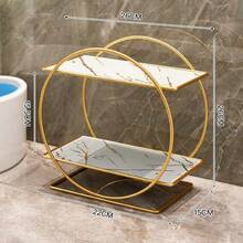 Perfume Holder Storage Box, Double-Layer Bathroom Countertop Storage Rack, Gold Bathroom Countertop Storage Rack, Multi-Functional Desktop Storage Rack, Suitable For Offices, Living Rooms, Bedrooms, Bathrooms, Etc. Cosmetic Storage Rack, Valentine's Day Gift, Girlfriend Gift. - Gold - View 7