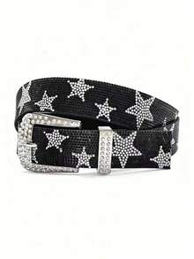1pc Men's Multi-Color Glitter Star Element Street Hip Hop Punk Fashion Y2K Belt