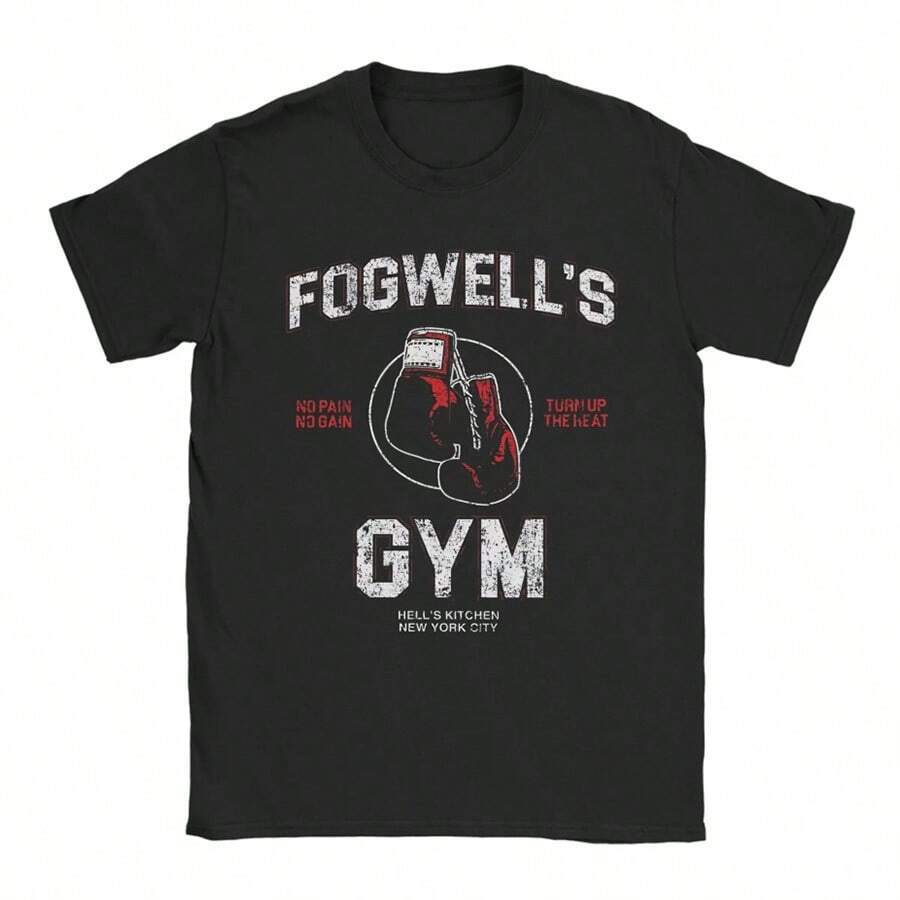 Daredevil Fogwell's Gym T Shirt For Men Women Cotton Tops Harajuku  Round Neck Short Sleeve - 黑色 - 查看 1