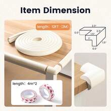 12 Inch Anti Collision Strip Wall Corner Protector  Friendly Soft Edge Guard For Table Safety Padding Impact Resistant Durable Corner Cover - Default - View 3