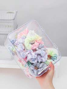 1pc Transparent Acrylic Desktop Storage Box With Lid, Dust-Proof Stationery Organizer, Office Desk Supplies Storage Box, Multipurpose Storage Container For Home And Office Use, Also Suitable For Storing Cosmetics, Makeup Tools, Face Masks, Jewelry, Hair Accessories, Room Decor, Back To School Supplies, And Bathroom Items. - Clear - View 11