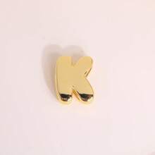 1 pieza Colgante de letra del alfabeto A-Z, Cuentas con agujero grande con inicial, Accesorio de joyería chapado en oro de 18K - Dorado - Ver 30