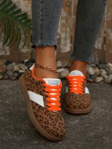 2025 Autumn New Women's Fashion Casual Shoes, Soft Sole Sneakers, Lace-Up Outdoor Trainers - Brown - View 6