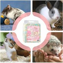 Ropa de cama de jerbo, ropa de cama de papel para animales pequeños |   Pelusa de ropa de cama de erizo natural - de papel para conejos con control de olores, ropa de cama para chinchillas, ropa de cama - Tres colores naranja y azul. - Ver 4