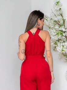 Tailored Jumpsuit With Zipper M3094 - Rojo - Ver 6