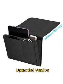 1 件毛毡床边沙发收纳盒，带 3 个口袋的挂袋，可容纳杂志、书籍、平板电脑、iPad、电缆、遥控器、水瓶等。多功能家居收纳盒适用于卧室、客厅、儿童房、宿舍床、沙发、双层床、大学宿舍床等。