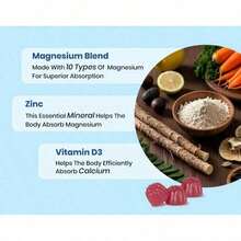 VEV 14-In-1 Magnesium Gummies – With Ashwagandha, L-Theanine, Vitamin D3 & Zinc - 1PC - 查看 5