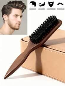 Boar Bristle Hair & Beard Brush - Unscented Professional Styling Tool For Thick/Thin Hair, Fade & Clipper Cleaning, Slick Back Smoothing, For Men & Women, Travel & Back To School Essentials - Multicolor - View 11