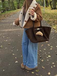 Seelio Autumn/Winter New Women's Fashion Reversible Jacket, Versatile European And American Style - Apricot - View 8