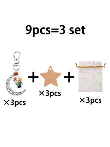 Zestaw prezentowy z 9/3-częściowym kryształowym brelokiem z księżycem, zawierający kolorowy kryształowy brelok z księżycem, kartkę z gwiazdą i białą woreczek organzowy o wymiarach 9 x 12 cm. Zawieszka z księżycem, prezent świąteczny z Bliskiego Wschodu, zestaw prezentowy na Ramadan. Nadaje się jako prezent na przyjęcie, dodatek lub pamiątka. Idealny na Eid al-Fitr, Ramadan, przyjęcia urodzinowe, spotkania rodzinne, imprezy w tematyce księżyca i gwiazd oraz dekoracje świąteczne. - Wielokolorowe - Zobacz 12
