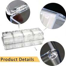 四格透明调料架，调料罐，亚克力调料容器 - 储物容器 调料罐 亚克力调料架 - 彩色 - 查看 2