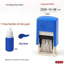 1pc Auto-Inking Date Stamp (Ink Pad Included), Adjustable Year/Month/Day, Self-Inking Manual Coding Machine, Roller Stamping Date Calendar Numbers, Suitable For Office Workers, Enterprises, Store Owners, Accountants, Administrators - Multicolor - View 7