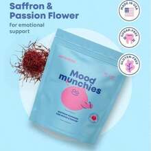 Selling Fast!Saffron Gummies Plant-Based Formula For Daily Wellness Mood Munchies With Saffron & Passion Flower For  Sugar-Free Gluten-Free Made In USA. Women's Health. - 1pc - 查看 6