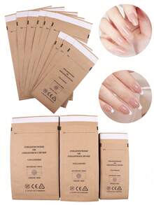 100 túi tiệt trùng bằng giấy Kraft tự dán kín, chịu nhiệt độ cao, 3 kích cỡ, thích hợp cho thẩm mỹ viện, tiệm cắt tóc và các địa điểm khác. - Màu be - Xem 2