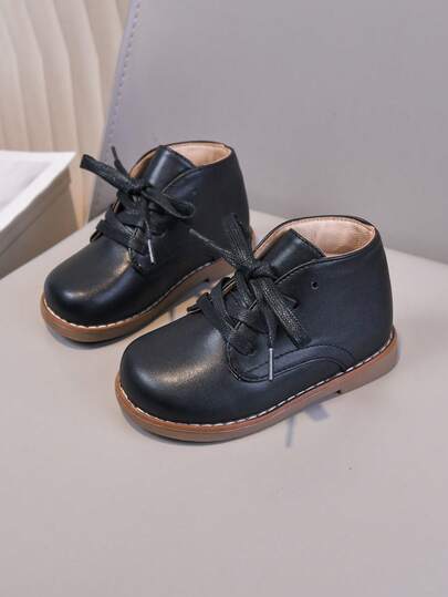 1 Pair Soft Sole Anti-Slip Comfortable Children's Flat Boots, Indoor/Outdoor Casual Sports Boots, British Style For Boys And Girls, Spring/Autumn