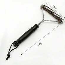 1支不锈钢丝烧烤刷，烧烤架清洁刷，长柄Y型卷曲刷，不粘清洁刷，烧烤配件，三角形网状刷毛刷 - 彩色 - 查看 11