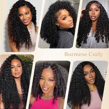 Burmese Curly Human Hair Bundles 3C4A Hair With Spiral Curls 100% Virgin Unprocessed Raw Hair Extensions For Women - Natural Black - View 3