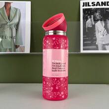 Owal'a 32Oz Insulated Stainless Steel Water Bottle With Straw For Sports, Travel And School Sports Bottle - LOVE LETTER-32oz - 查看 3