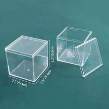 6 Packs Clear Acrylic Plastic Box, Acrylic Boxes With Lids, Small Square Plastic Containers 2.1''*2.1''*2.2'', Plastic Square Boxes For Candy, Pill And Jewelry,2.2inchx2.2inchx2.2inch - 2.2英寸x2.2英寸x2.2英寸 - 查看 8