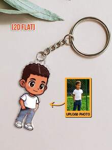 Customized Acrylic Cartoon Keychain, Personalized Gifts For Valentine's Day, Wedding, Birthday, Anniversary, Memento, Party, School. Customizable Keychain Gifts For Family, Friends, Couples, Classmates, Pets. Customizable Items, Family Gifts - Multicolor - View 2