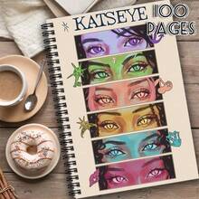 1pc Cat Eye Spiral Notebook - Inspired By K-Pop Girl Groups, With K-Drama Character Eyes, K-Drama Fan Gift, Korean Wave Culture Diary, Suitable For K-Drama Fans (Pink/Green/Blue/Yellow/Purple) - A - View 7