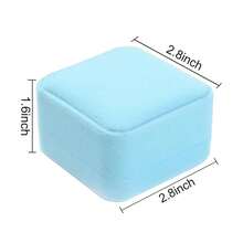 Velvet Necklace Pendant Gift Box Jewelry Box Jewelry Display 2.8 X 2.8 X 1.6 Inches (Blue),Blue - Màu xanh da trời - Xem 4