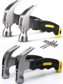 迷你羊角锤，橡胶手柄，家用便携式铁锤，适用于木工和拔钉。