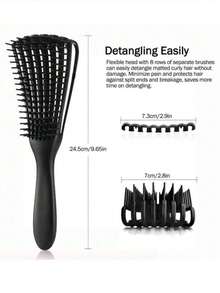 Detangling Brush For Black Natural Hair, Detangler Brush For Curly Hair Afro 3/4abc Texture, Faster N Easier Detangle Wet Or Dry Hair With No Pain Hair Brush Comb - Multicolor - View 5