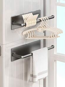 2 Packs/1-Pack Bathroom Tissue Holder, Toilet Paper Holder, Toilet Paper Box, Toilet Paper Box Storage Rack, Roll Paper Holder, Bathroom Storage Rack. No Drilling Required. Also Suitable For Towels, Kitchen Cling Film, And Clothes Rack Storage. - Multicolor - View 2
