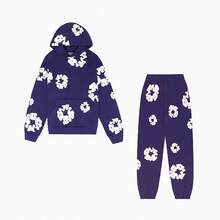 Denim Tears Cotton Wreath Sweatpants & Hoodie Set | Loose Drop Shoulder Sweatshirt, High-End Cotton Urban Street Style For Men & Women - 查看 1