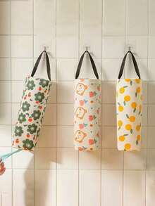 1pc Wall-Mounted Plastic Bag Dispenser Storage Rack, Garbage Bag/Storage Bag Holder, Kitchen Plastic Bag Organizer Hanging Bag, Multi-Functional Garbage Bag/Storage Bag, Floral & Fruit Pattern Wall-Mounted Versatile Garbage Bag Storage Hanging Bag, Suitable For Home, Kitchen, Summer Beach Party, Food, Camping, Storage, Room Decor, Kitchen Accessories - Multicolor - View 12
