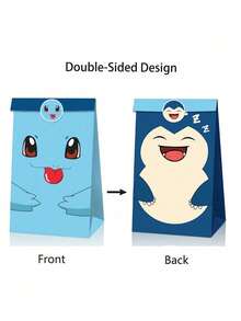 12PCS/24PCS Pocket Candy Bags Cute Cartoon Anime Figure Image Kraft Paper Gift Bag And Stickers Apply Daily Party Gift Packaging Box Packaging Bag Party Gifts - Multicolor - View 5