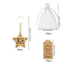 30pcs/10set - "You Are A Star" Star Shaped Keychain Set, With Thank-You Label And Transparent Mesh Bag, Encouragement Gift, Graduation/Birthday/Team/Back To School Gift - Multicolor - View 4