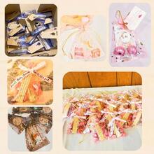 8.9cmx 12cm, Coffee - Moon Organza Jewellery Pouch Candy Pouch Drawstring Wedding Favour Bags coffee, 8.9cmx 12cm - Cafetería - Ver 7