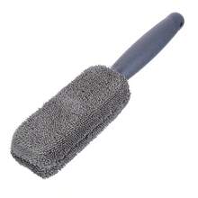 1PC/Microfiber Long-Handled Tire Cleaning Brush | Plush Tire & Wheel Rim Brush.