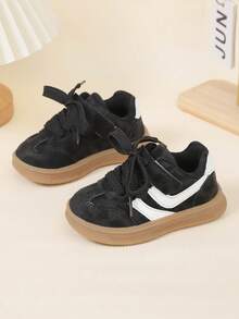 A Pair Of Unisex 2025 Autumn And Winter New Children's Soft Soled Board Shoes, Girls' Non Slip Casual Shoes, Shoes, Running Shoes Suitable For All Seasons - Black - View 3