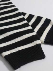 Áo khoác cardigan kẻ sọc cổ điển dành cho nữ, kiểu dáng thường ngày, phù hợp cho hẹn hò, mua sắm, mùa xuân/thu/đông hoặc đi nghỉ mát. - màu đen - Xem 5