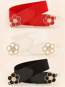 Chic Girls Elastic Waist Belt - Versatile & Stretchy For Casual Dresses, Sweaters | Vintage-Inspired Design - one-size - View 1