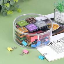 Round Acrylic Container With Lid - Clear Round Box Organizer - 5.9' X2.6 Storage Boxes For Candy, Pill, Nails, Beads And Tiny Jewelry,5.9inchesRound - 5.9吋圓形 - 查看 7