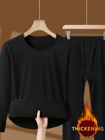 1 Set de ropa interior térmica para hombre, conjunto de capa base de tela elástica, ropa de dormir y de estar por casa cálida, para otoño/invierno