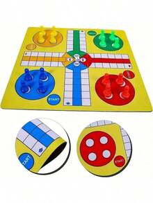 1 Set Travel Version Flying Chess Game, New 9.5" Foldable Rubber Chessboard, Includes 16 Chess Pieces And 1 Dice, Suitable For Classic Portable Strategy Game, Family Learning, Boys' Toys, Games, Board Games, Christmas Gifts, Boys' Christmas Gifts, Party Favor Fillers, New Year Gifts, Game Gifts, Gaming Supplies - Multicolor - View 12