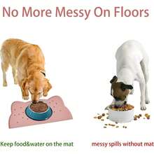 17" X 10" Silicone Pet Feeding Mat, Non-Slip And Waterproof Dog/Cat Food Bowl Tray - Multicolor - View 9
