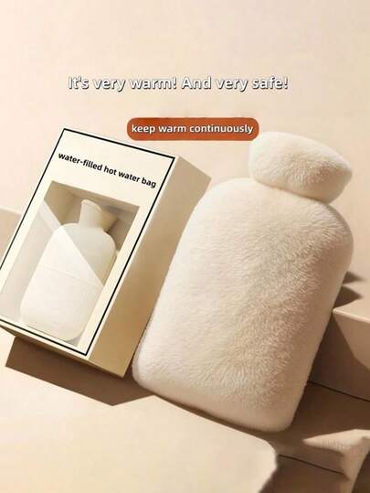 2000ml/1000ml/500ml varmvattenflaskor med mjuka överdrag och fleeceöverdrag - Klassiska varmvattenflaskor, vinterjulvärk, kan lindra smärta, nack- och axelsmärta, varma fötter, lindra mensvärk, lämplig för varm- och kallterapi, rekommenderas som julklappar till familj, vänner och flickvänner.
